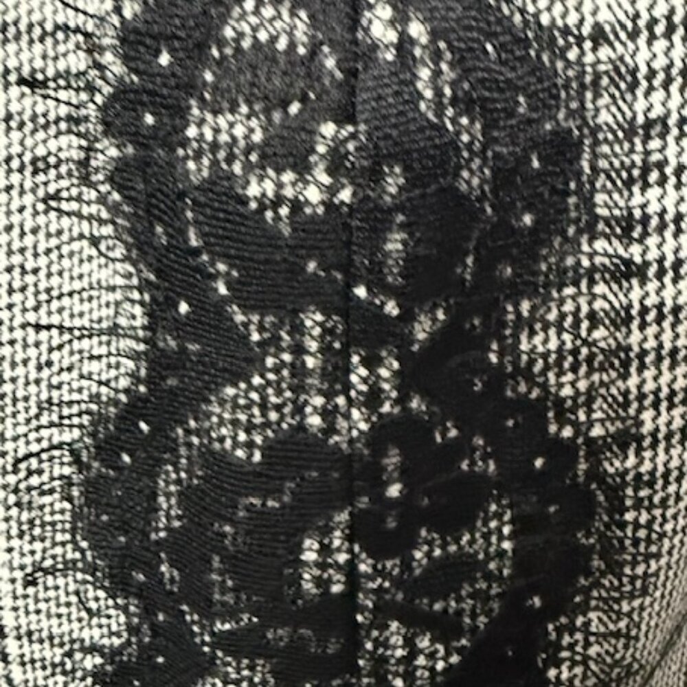 Zara Women TRF Collection Dress Black White Plaid Lace Trim Slip Mini Medium EUC - Picture 9 of 16